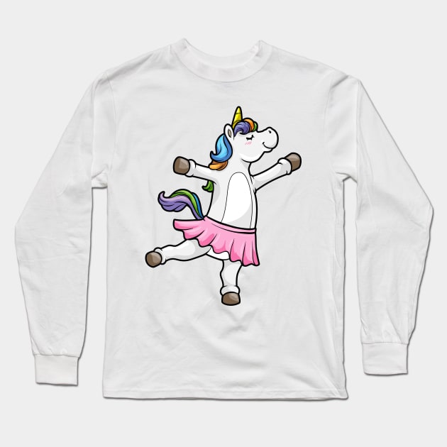 Unicorn is dancing at the ballet Long Sleeve T-Shirt by Markus Schnabel